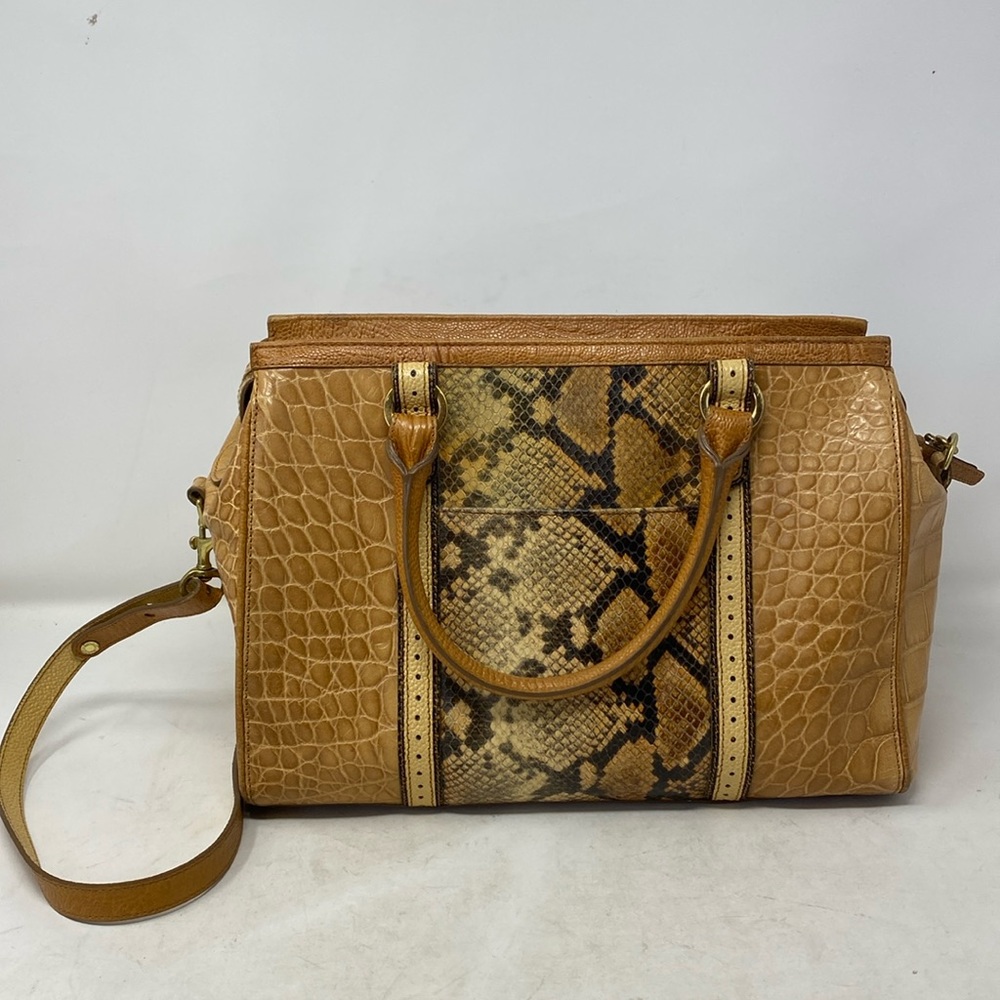 Vintage Brahmin Snake Python Leather Satchel